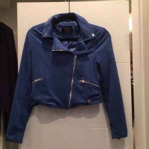 Faux suede moto jacket